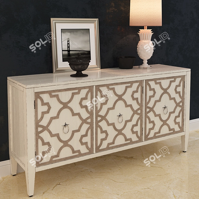 Elegant Melange Miranda Credenza 3D model image 3