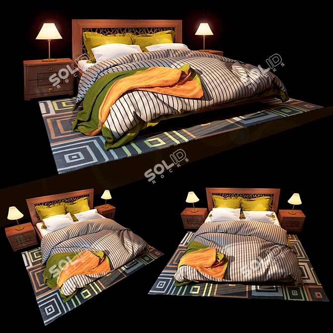 Lago di Garda Serenissima Bedroom Set 3D model image 1