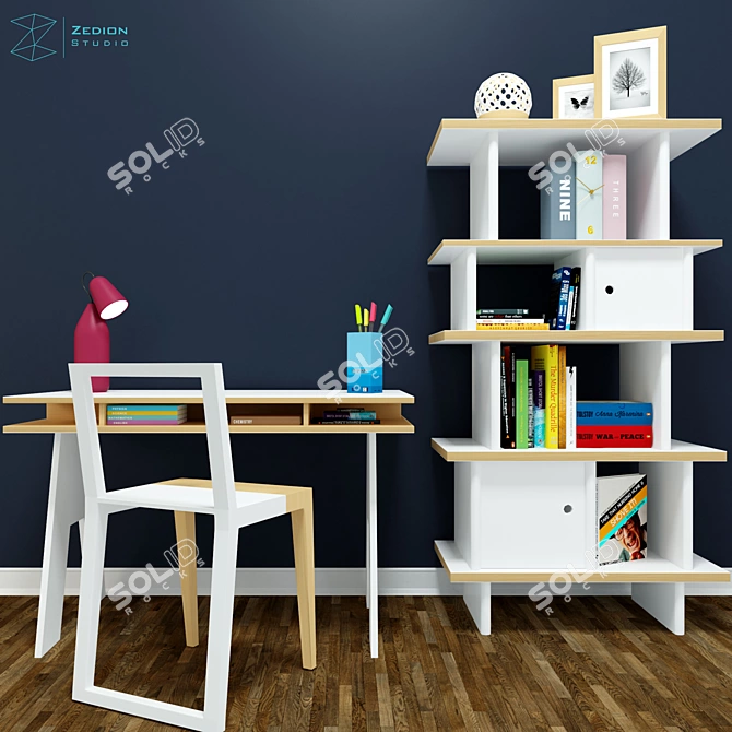 Elegant Essentials: Office Set 3D model image 1