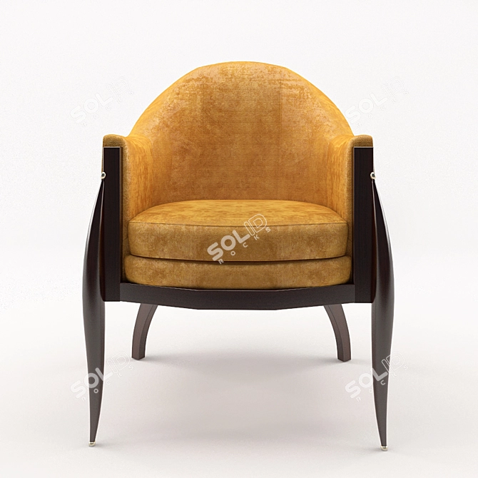 Macassar Ebony Ivory Chair 3D model image 1