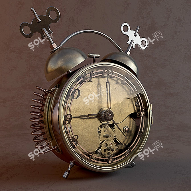 Steampunk Alarm Clock 3D model image 1