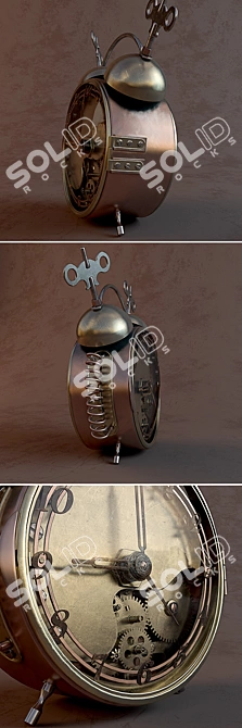 Steampunk Alarm Clock 3D model image 3