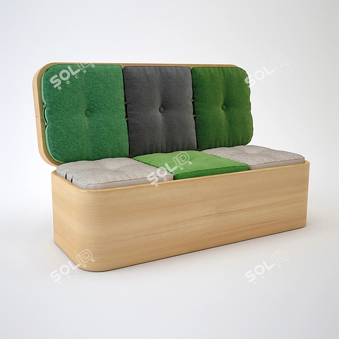 Versatile Bedside Table with Pet Compartment - Functional and Stylish 3D model image 3