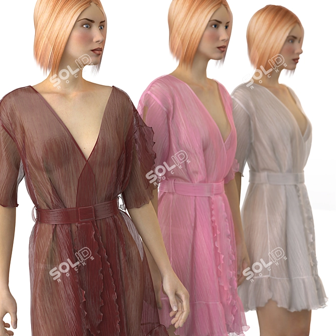 Translucent Ladies Gown: Mannequin Showcase 3D model image 2
