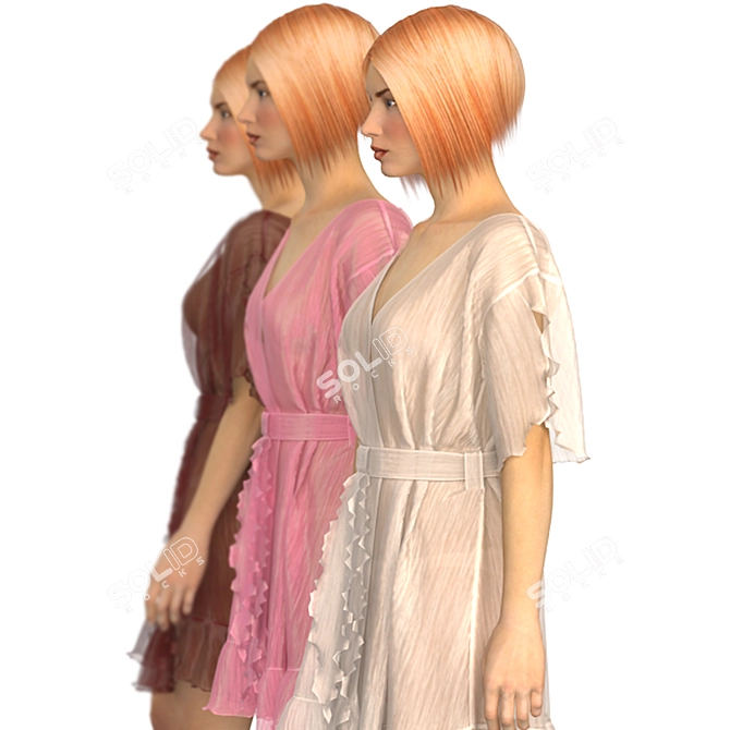 Translucent Ladies Gown: Mannequin Showcase 3D model image 3