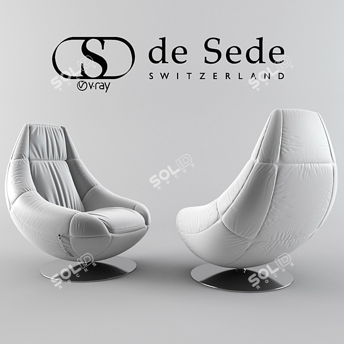 Luxury Swivel Armchair: De Sede DS-166 3D model image 2