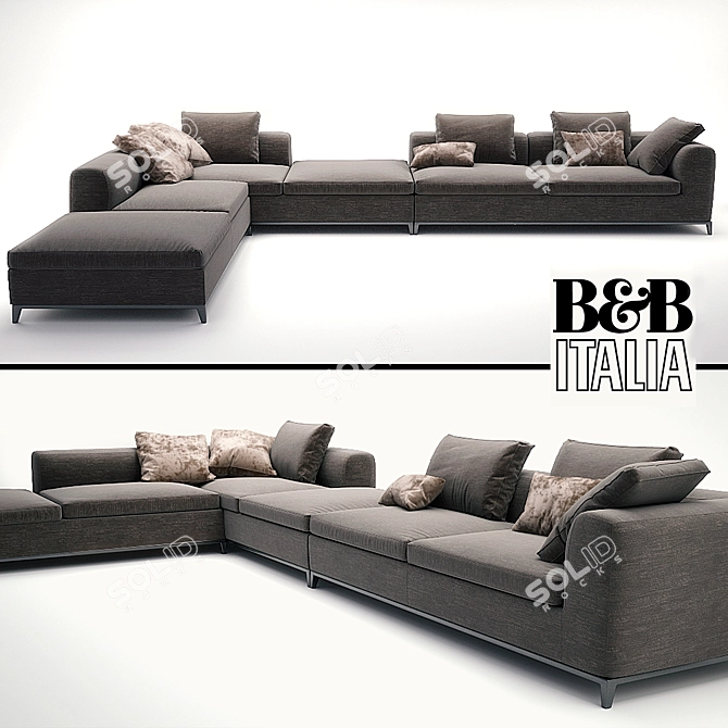 B&B Michel Club Corner Sofa 3D model image 1