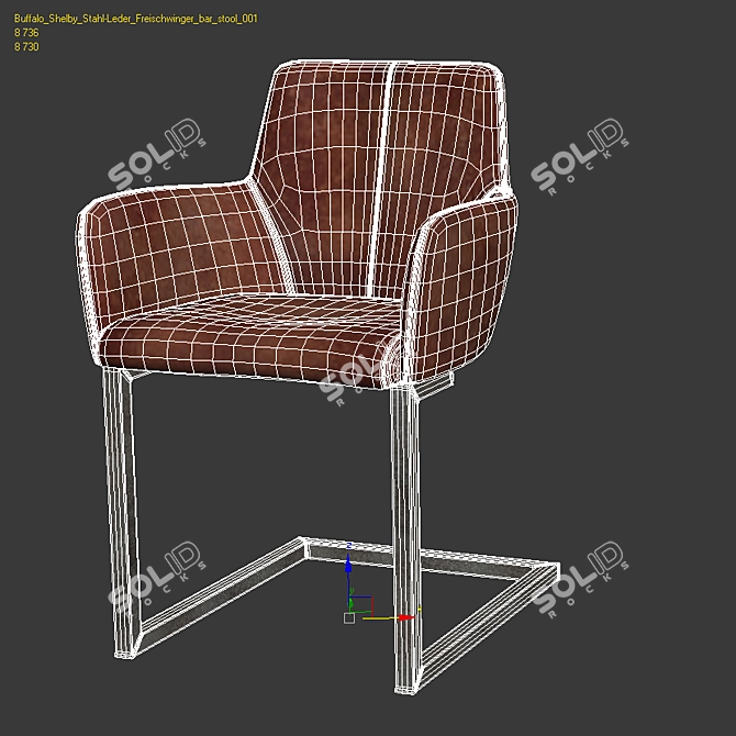 Rustic Buffalo Shelby Armchair 3D model image 2