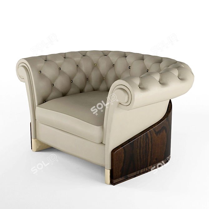 Vintage Wood Chair 3D model image 1