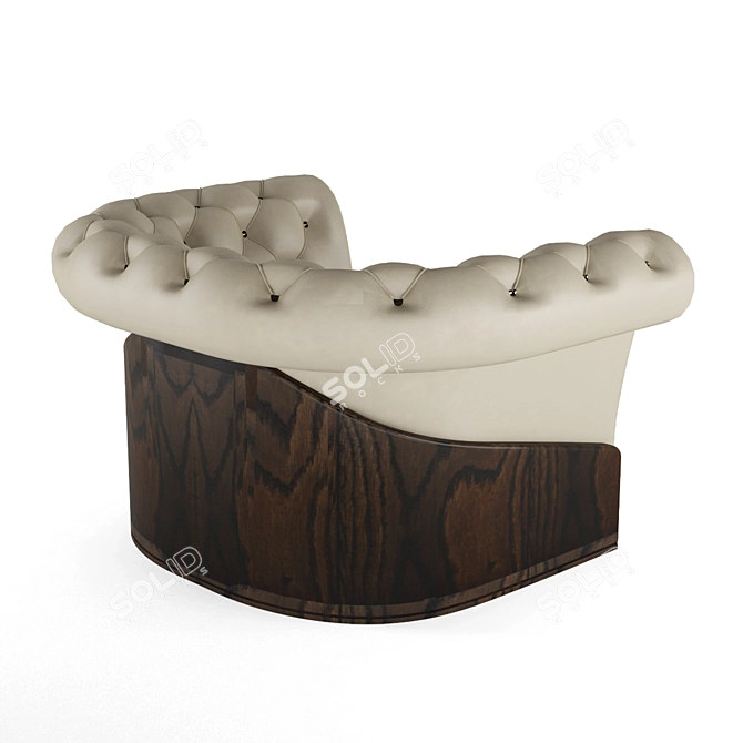 Vintage Wood Chair 3D model image 2