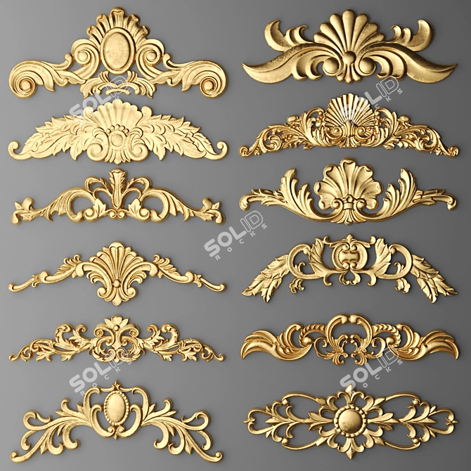 Decorative Stucco Set 3D model image 1