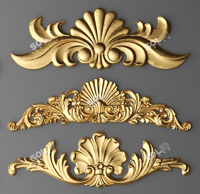 Decorative Stucco Set 3D model image 2