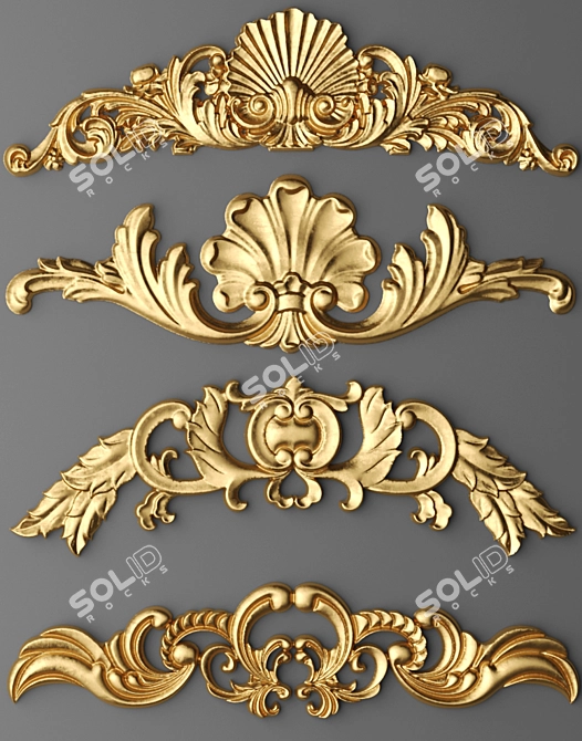 Decorative Stucco Set 3D model image 3