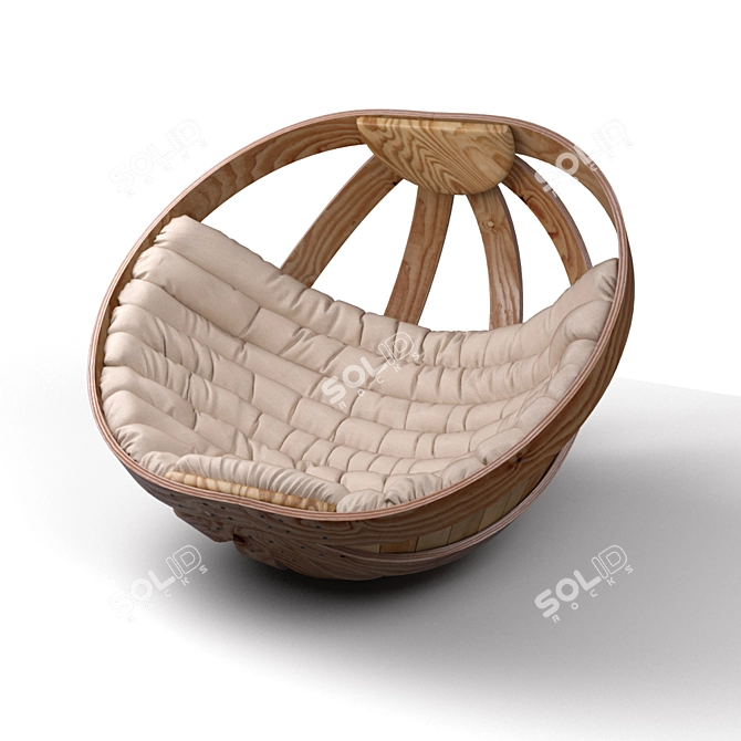 Elevate your comfort with the Rocking Chair Cradle 3D model image 1