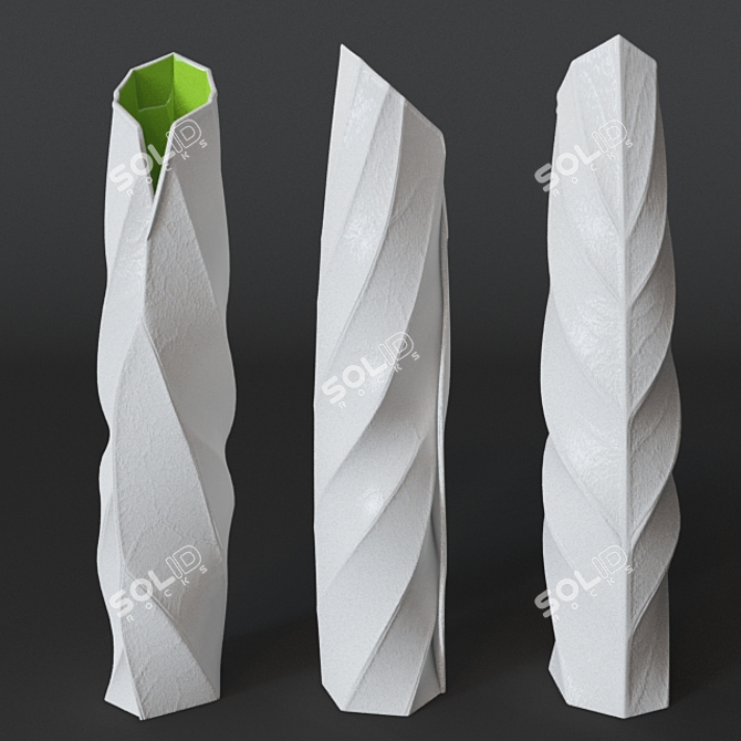 Elegant Floral Vase: Unique Sheet Design 3D model image 1