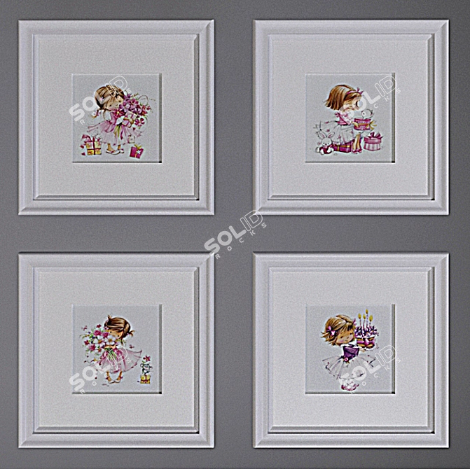 Title: Charming Nursery Wall Decor 3D model image 1