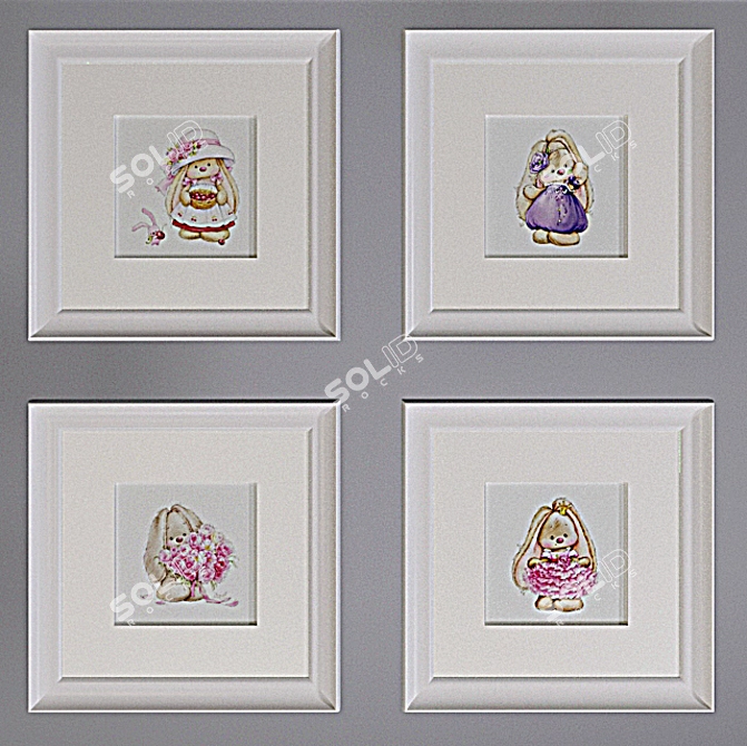 Title: Charming Nursery Wall Decor 3D model image 2