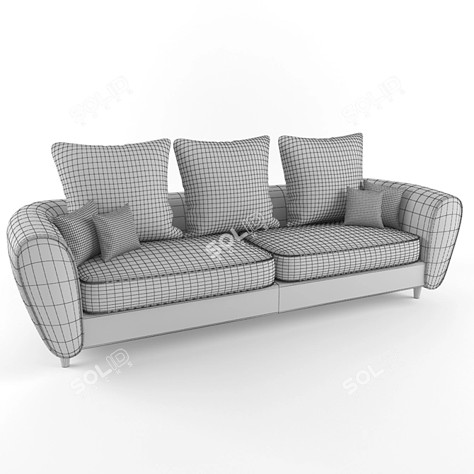 Cozy and Stylish Fabric Sofa 3D model image 3