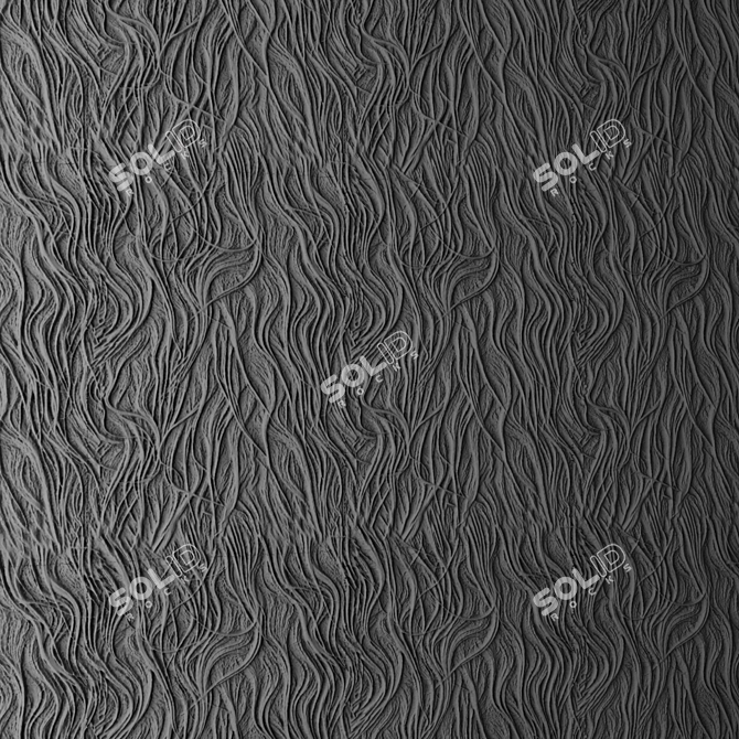 3D Abstract Wall Panel - Luxury Black and Gold Decor 3D model image 2