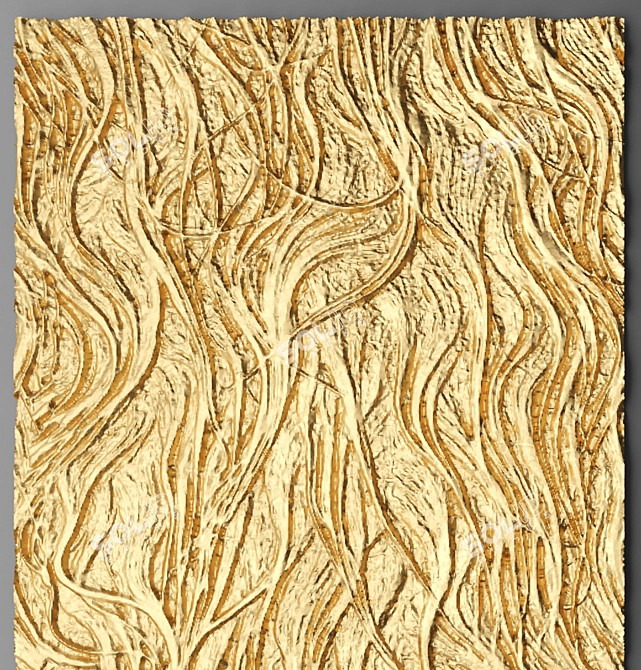 3D Abstract Wall Panel - Luxury Black and Gold Decor 3D model image 3