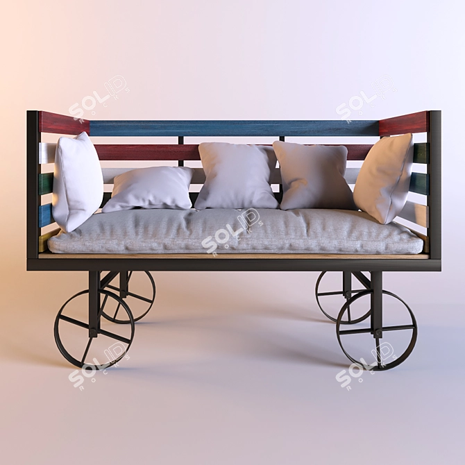 Rustic Rise Sofa 3D model image 1