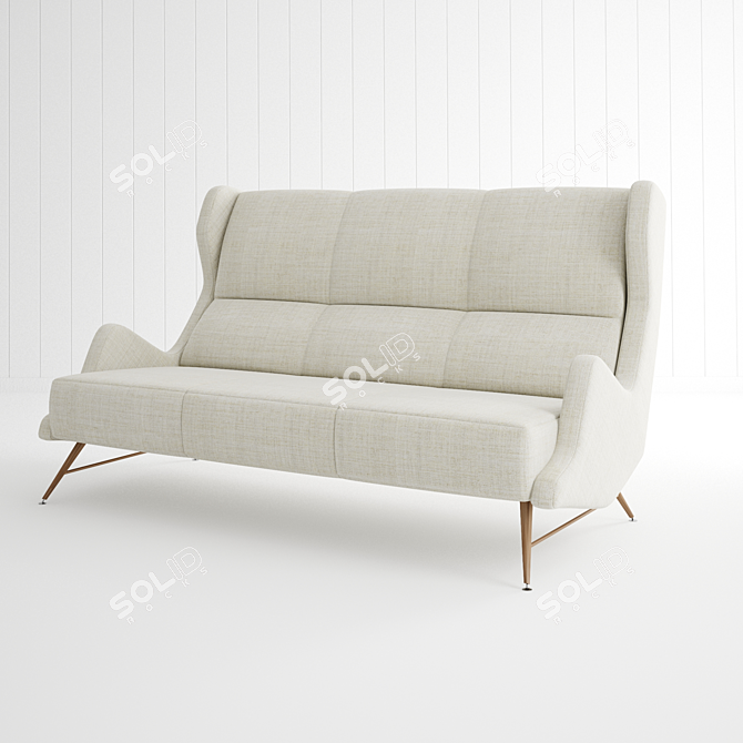 Elegant Wing Sofa 3D model image 1