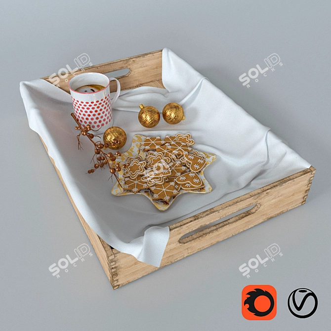 Bedside Breakfast Delight 3D model image 1