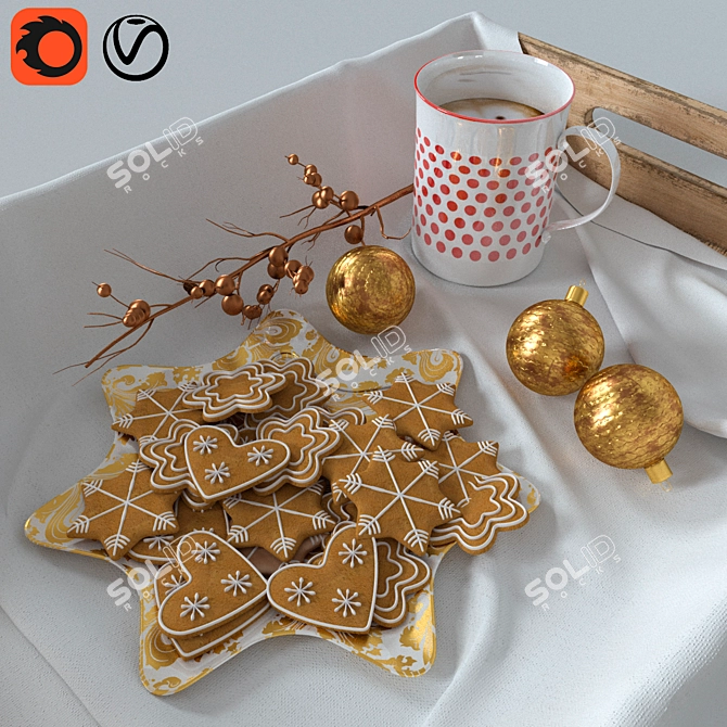 Bedside Breakfast Delight 3D model image 3