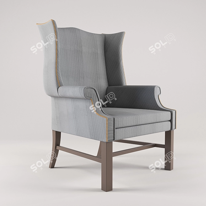 Elegant Kent Wing Chair 3D model image 1