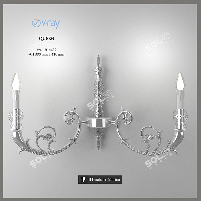 Luxury Italian Sconce - Queen Model 3D model image 1