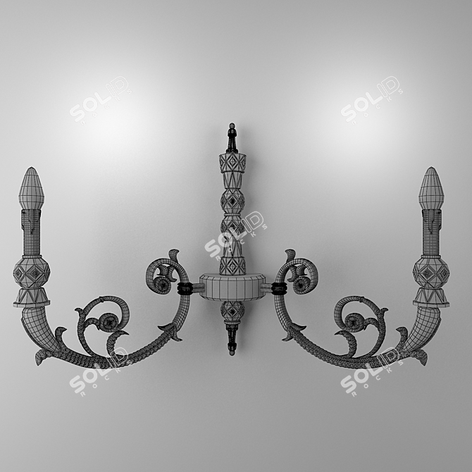 Luxury Italian Sconce - Queen Model 3D model image 2