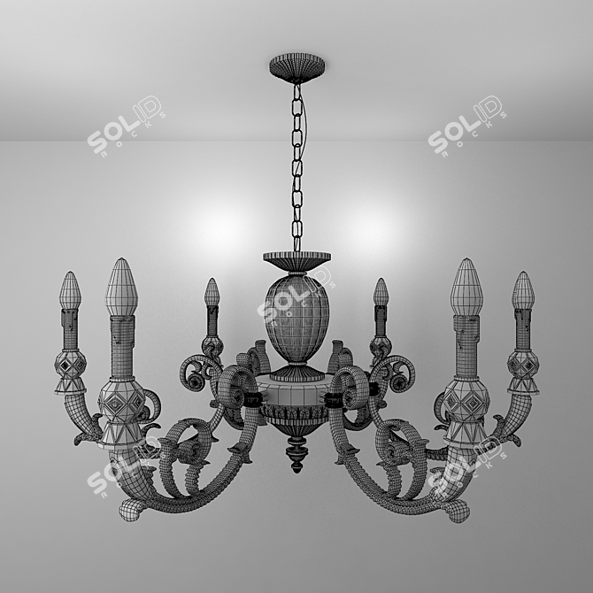 Italian Queen Chandelier - Aqua Marina Bath Design 3D model image 2