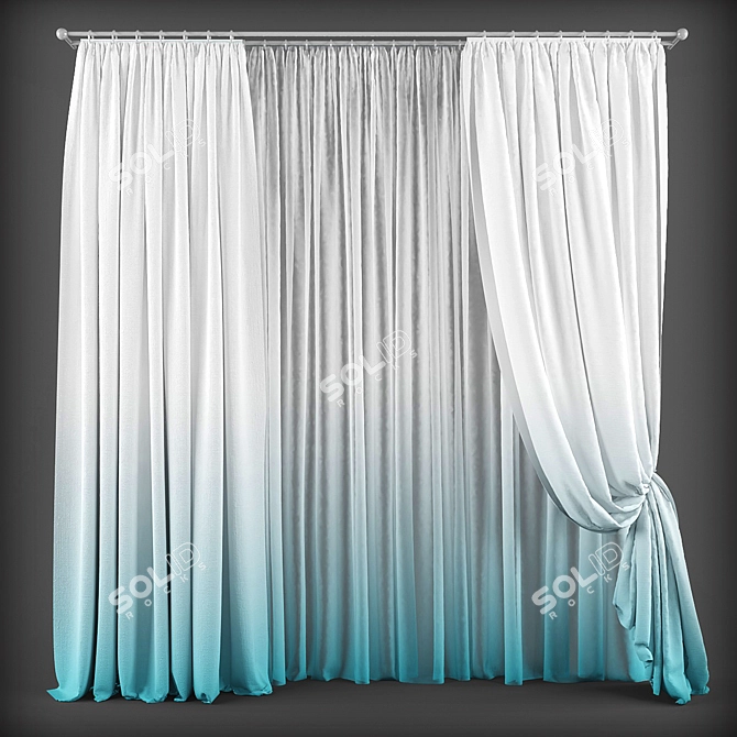 Modern Style Curtains 3D model image 1