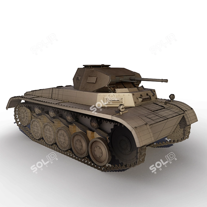 Panzer II: Authentic Tank Replica 3D model image 1