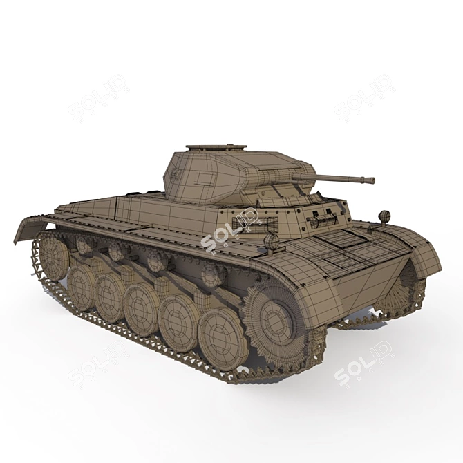 Panzer II: Authentic Tank Replica 3D model image 2