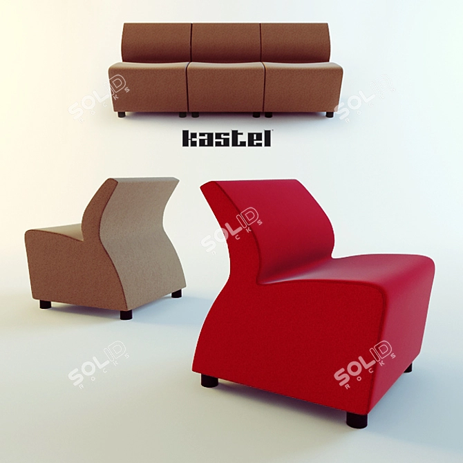 Kasual Kastel Italian Chair 3D model image 1