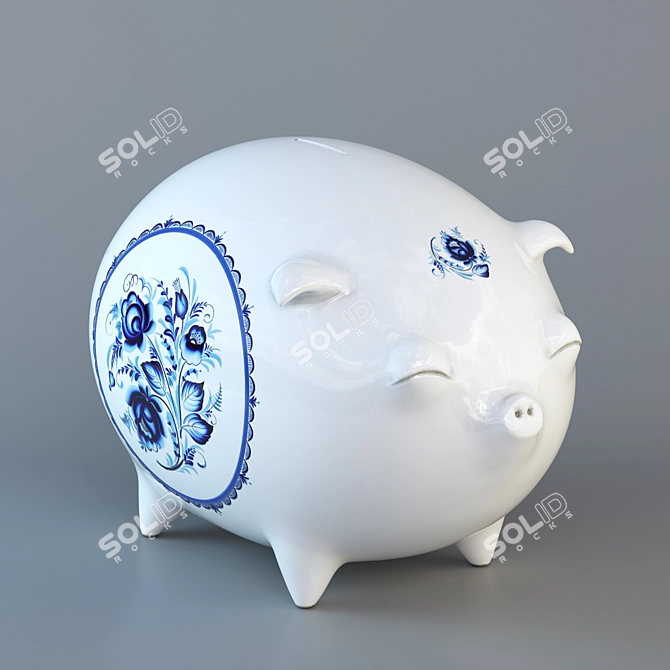 Porcelain Piggy Bank 3D model image 1