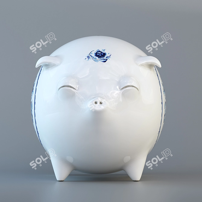 Porcelain Piggy Bank 3D model image 3