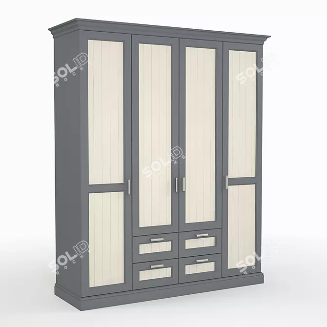 Title: Minimalist Teddy Wardrobe 3D model image 1