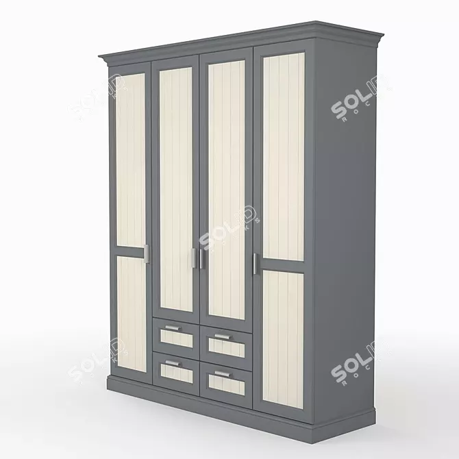 Title: Minimalist Teddy Wardrobe 3D model image 3