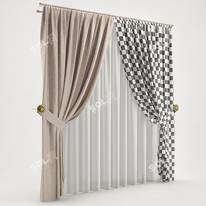 Elegant Togas Drapes 3D model image 2