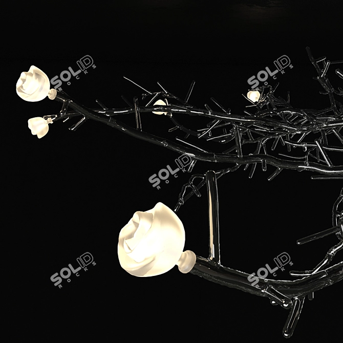 Twiggy Chandelier: Exquisite Floral Design 3D model image 2