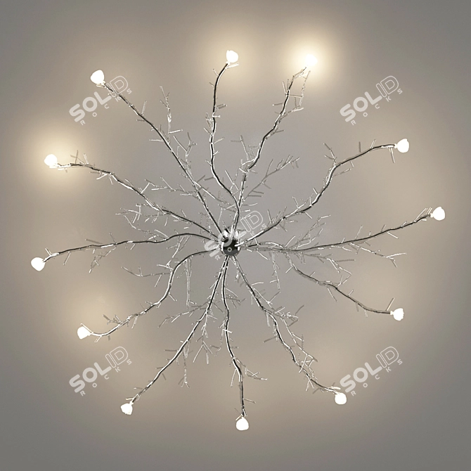 Twiggy Chandelier: Exquisite Floral Design 3D model image 3