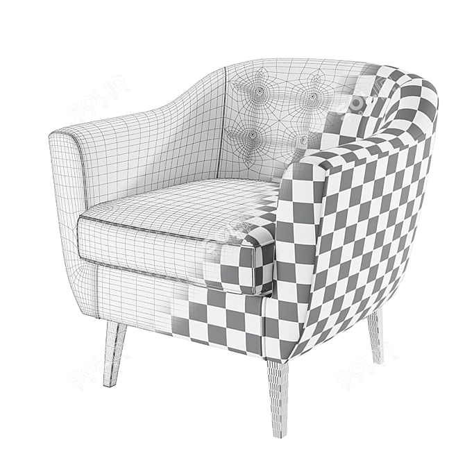Nora Grey Accent Chair: Stylish, Comfortable, and Durable 3D model image 3