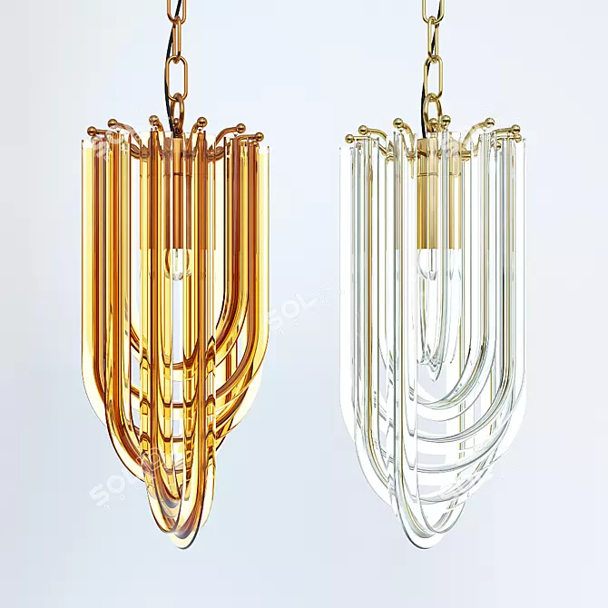 Elegant Single-Lamp Suspension 3D model image 1