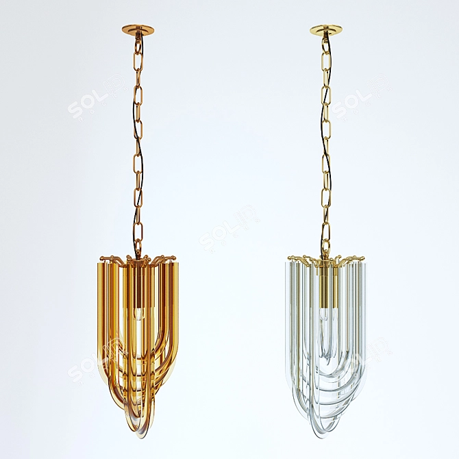 Elegant Single-Lamp Suspension 3D model image 2