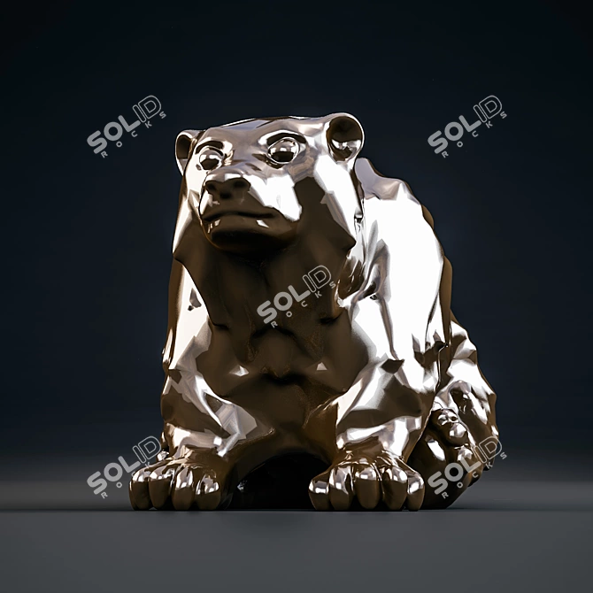 Bear Figurine - Handcrafted Wildlife Statue 3D model image 1