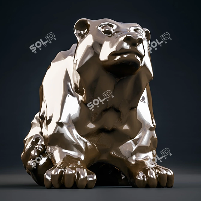 Bear Figurine - Handcrafted Wildlife Statue 3D model image 3