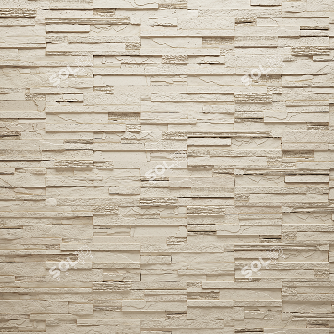 Elegant Stone Wall Décor 3D model image 1