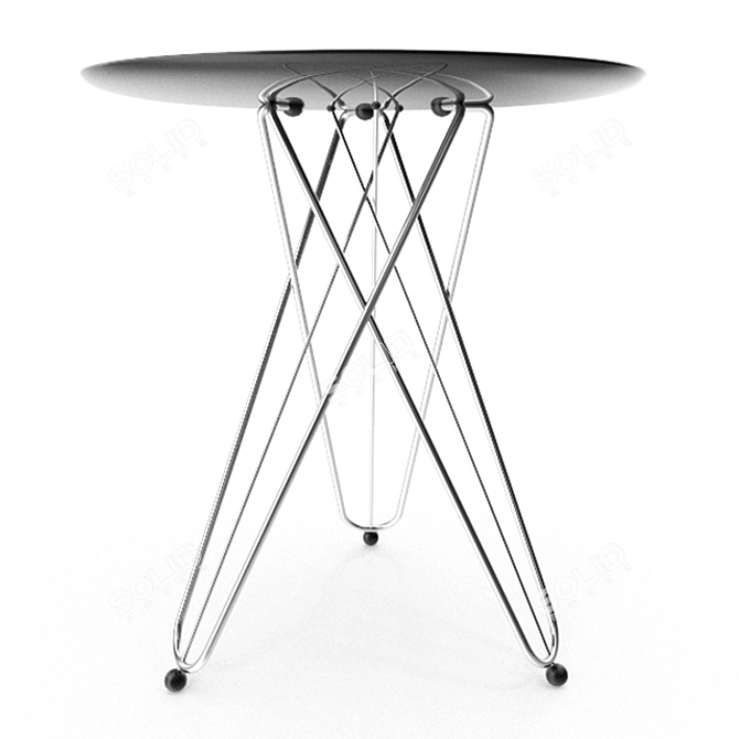 Elegant Wire Gueridon Table 3D model image 2